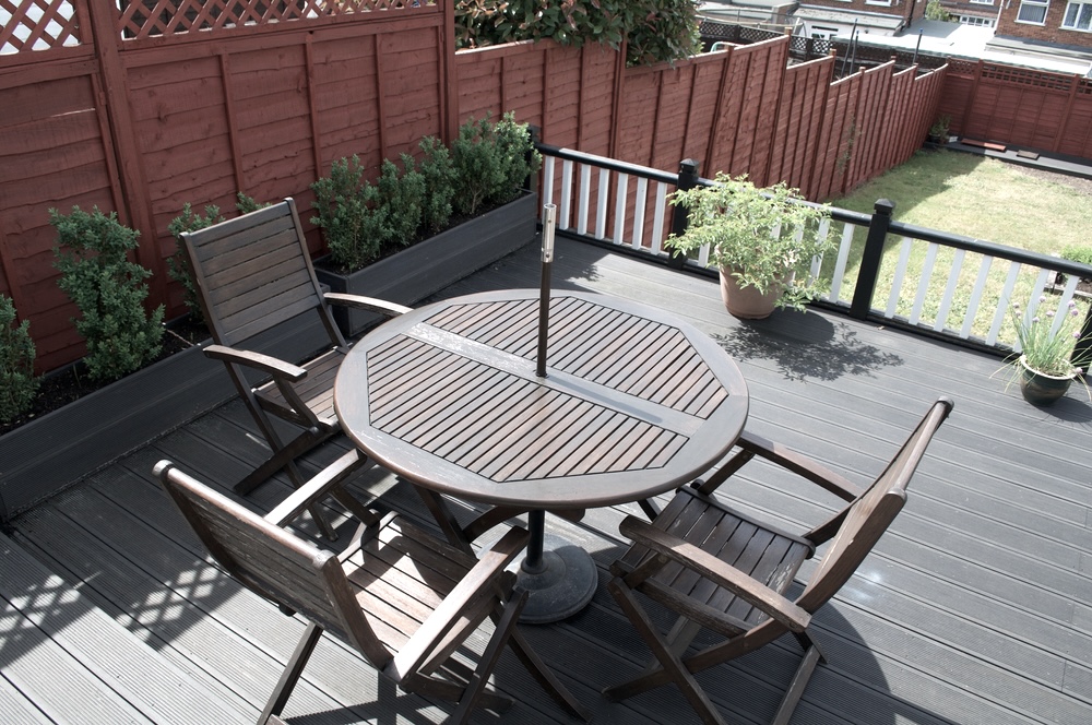 Outdoor deck installed by composite deck contractor Chicago IL